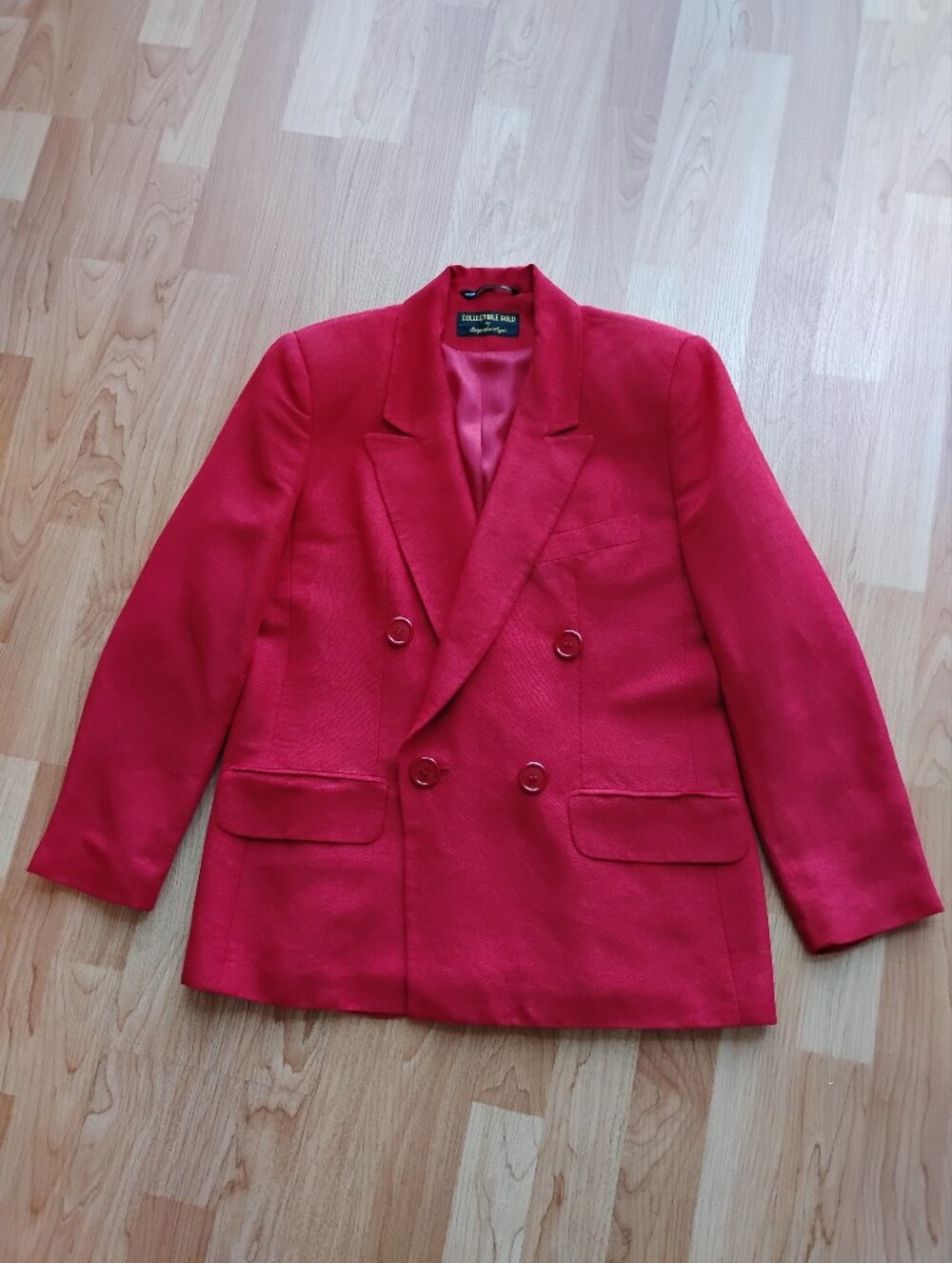 Double-Breasted Red Women's Blazer Jacket by Collective Concepts